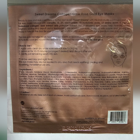 β€οΈβπ₯$6~ x2 NEW! GLOWIEST Collagen Glow Rose Gold Eye Masks & ELEMIS Dynamic... - Picture 4 of 6